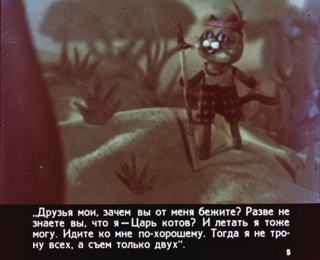 Кадр 5 диафильма «Похождения дикого кота Симбы»