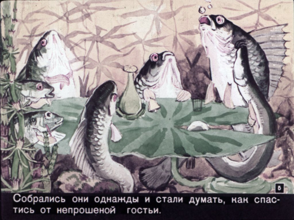 Кадр 4 диафильма «Почему рыбы стали нарядными»