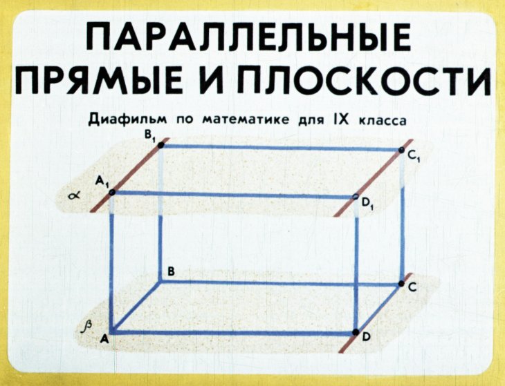 Кадр 1 диафильма «Параллельные прямые и плоскости»