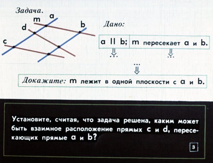 Кадр 3 диафильма «Параллельные прямые и плоскости»