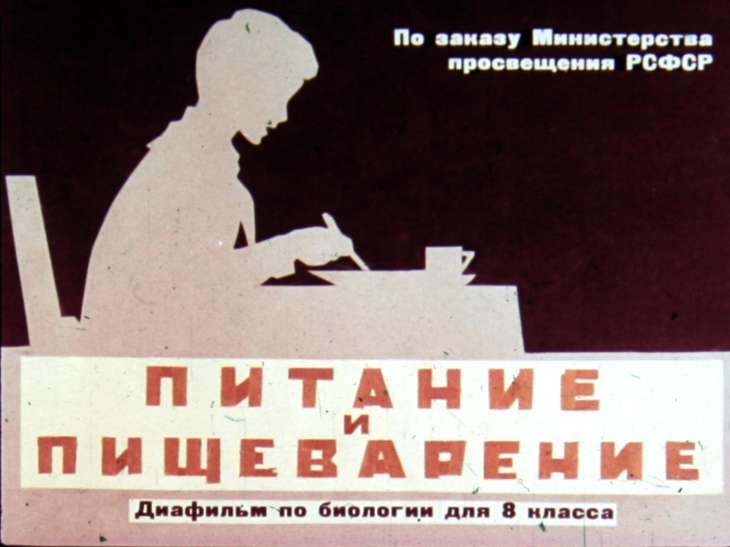 Кадр 1 диафильма «Питание и пищеварение»