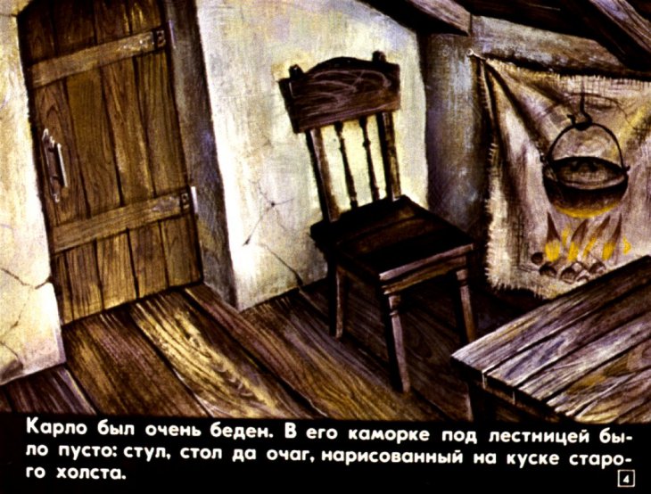 Кадр 4 диафильма «Приключения Буратино. Часть 1»