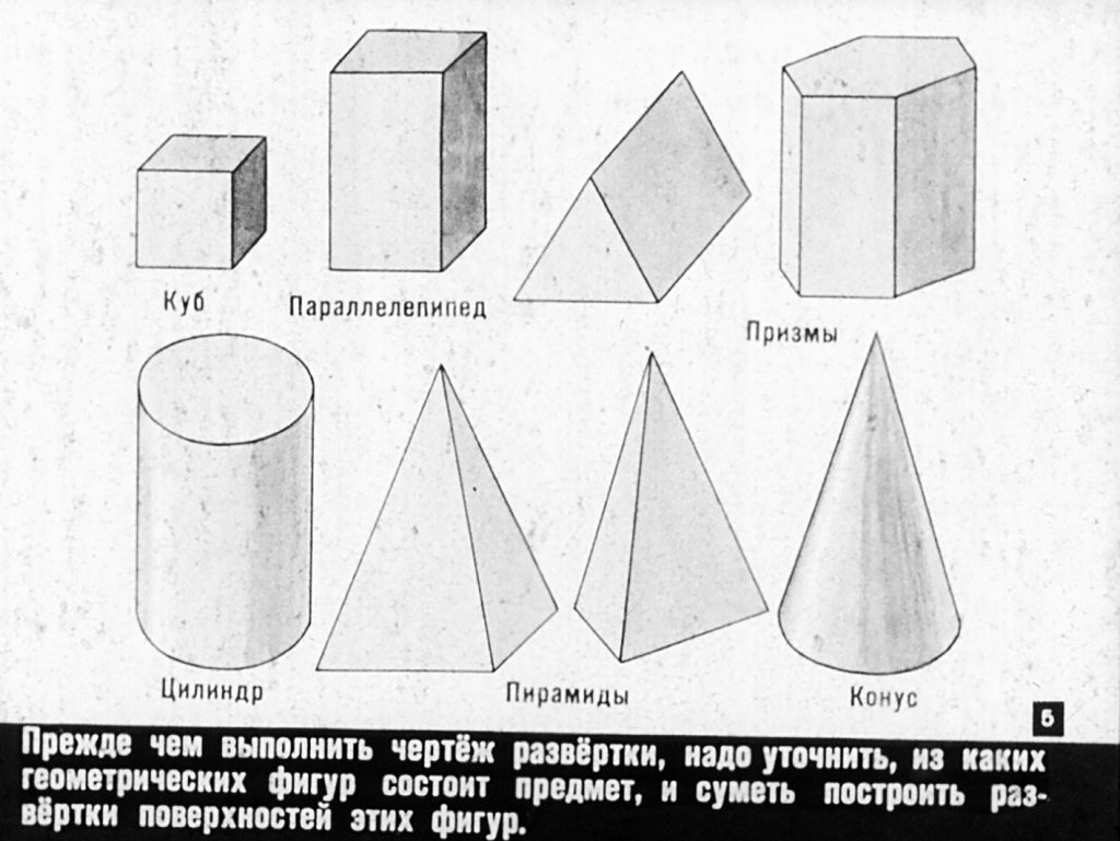 Кадр 5 диафильма «Развертки поверхностей технических деталей и предметов быта»