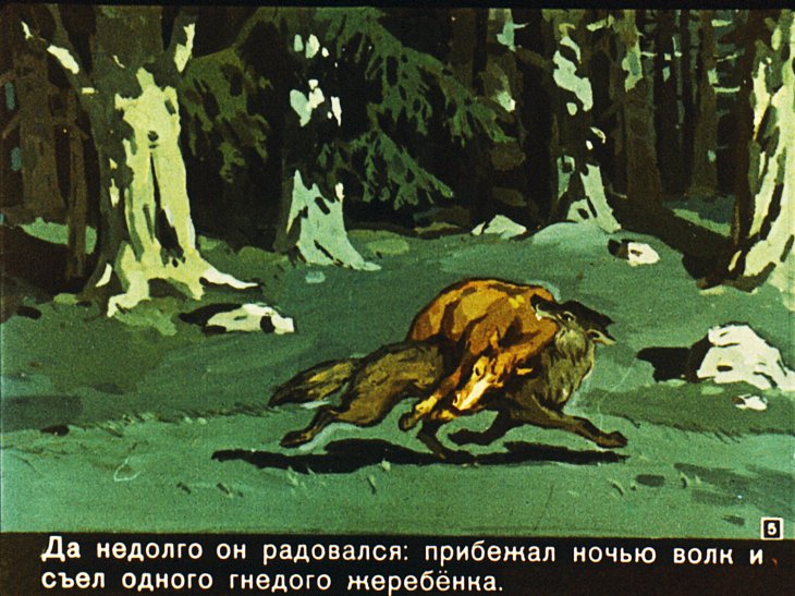 Кадр 5 диафильма «Сказка об Охчизоле и его мудрой жене»