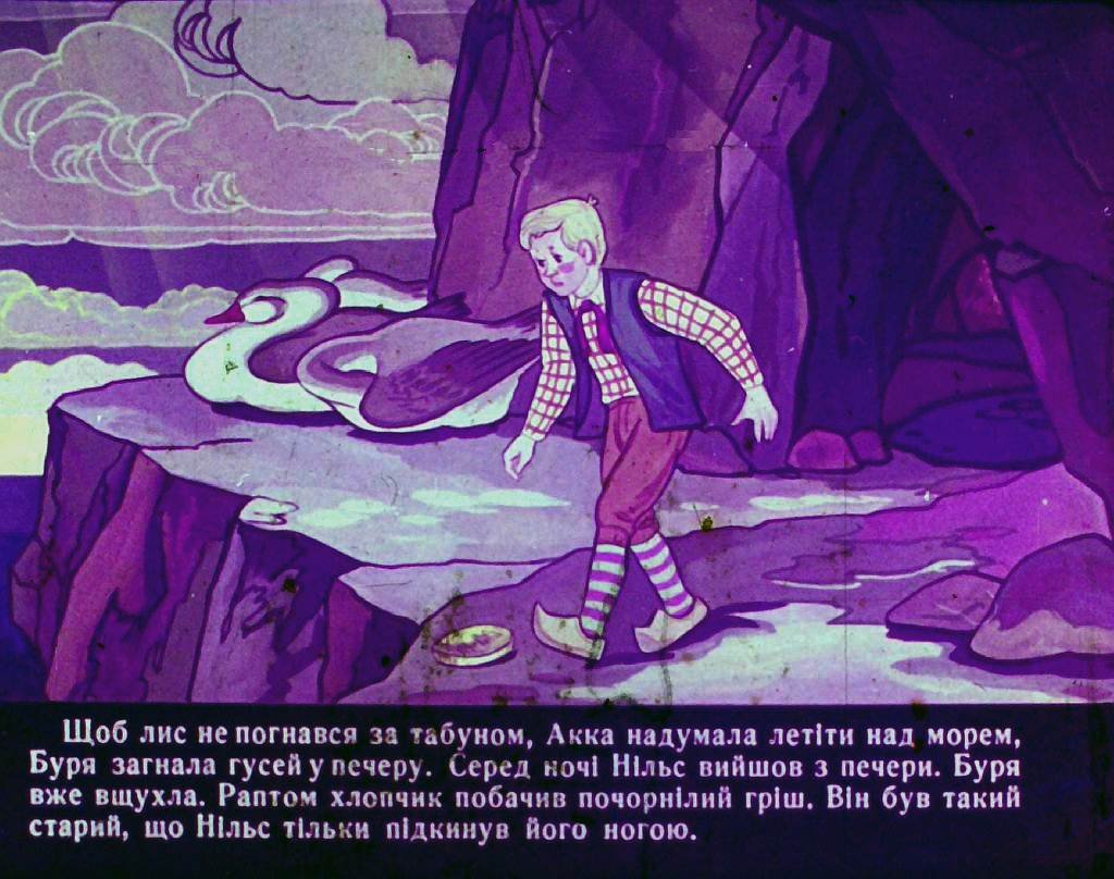 Кадр 2 диафильма «Чудесное путешествие Нильса Гольгерсона с дикими гусями. Часть 2»