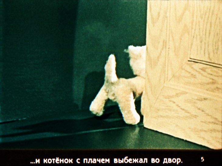 Кадр 5 диафильма «Котенок, который забыл, как надо просить есть»