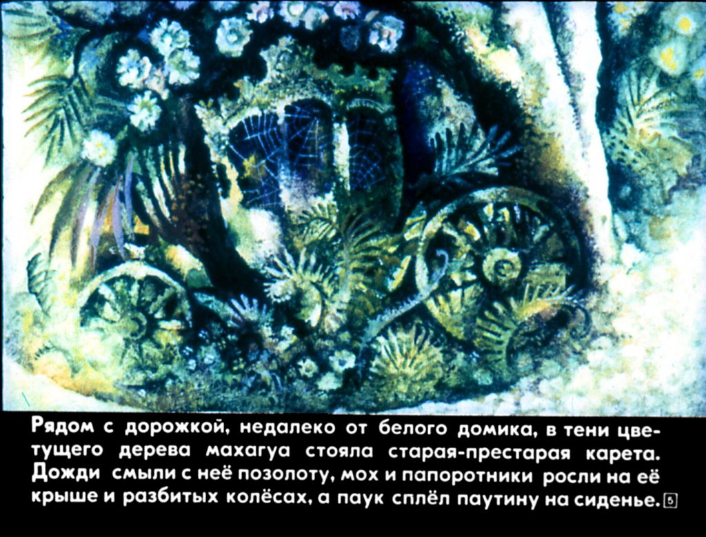 Кадр 5 диафильма «Старушки с зонтиками»