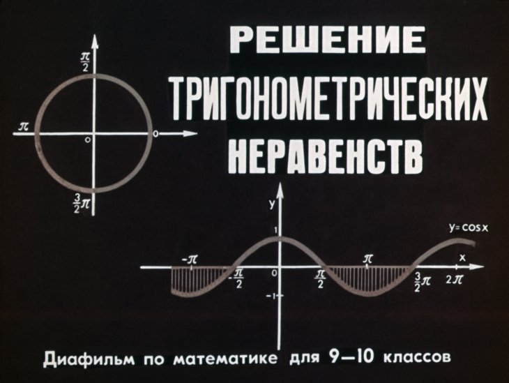 Кадр 1 диафильма «Решение тригонометрических неравенств»