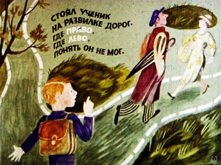 Кадр 2 диафильма «Где право, где лево»