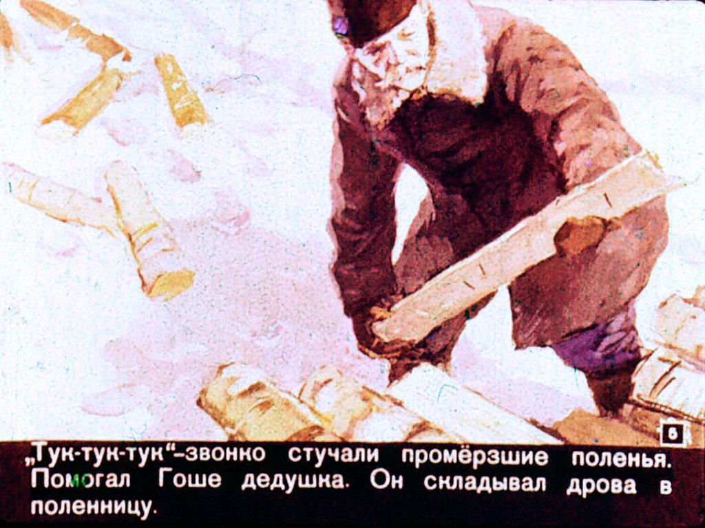 Кадр 5 диафильма «Почему дятлу не холодно?»