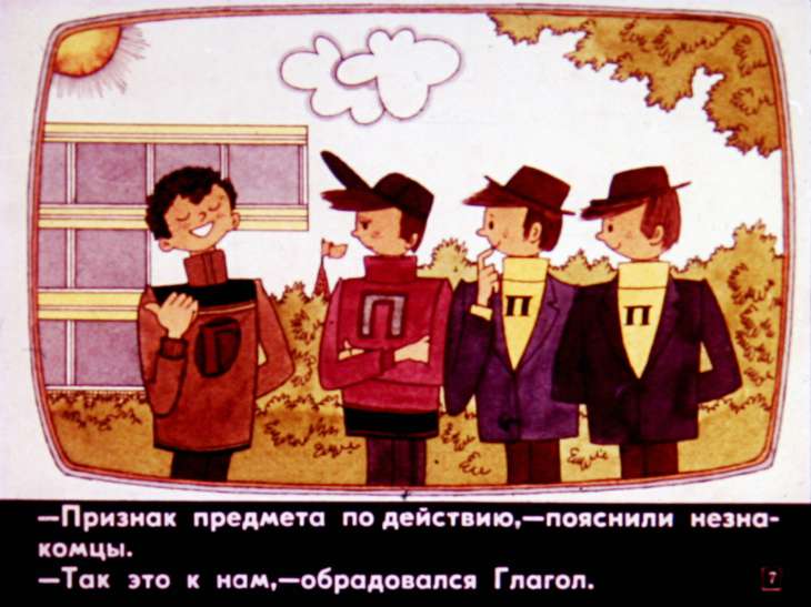 Кадр 7 диафильма «Знаменательные части речи»