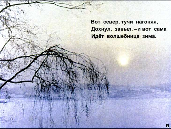 Кадр 3 диафильма «Идет волшебница зима»