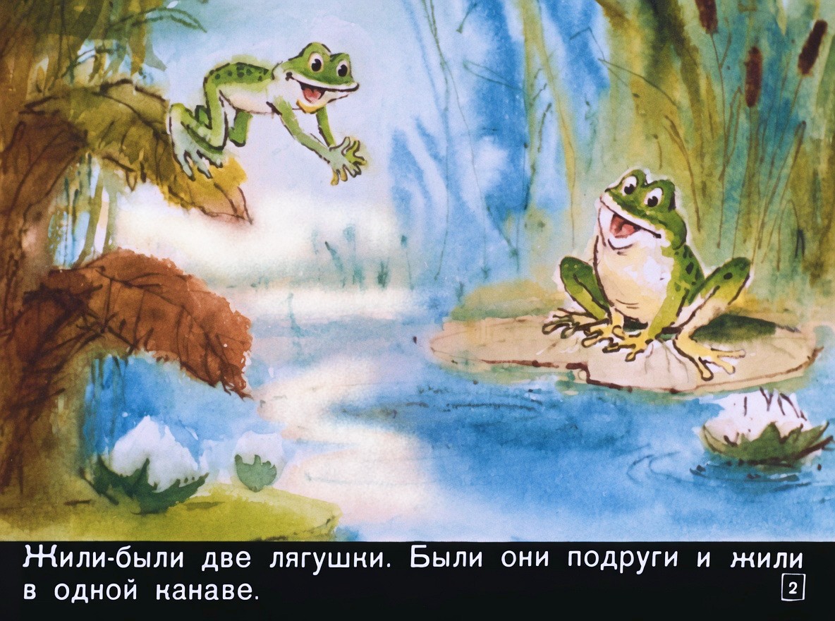 Кадр 2 диафильма «Две лягушки»