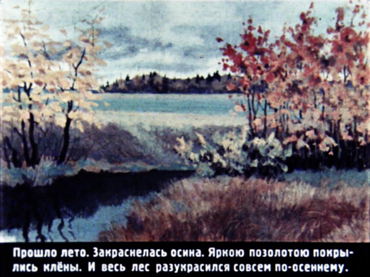 Кадр 2 диафильма «Кто как к зиме готовится»