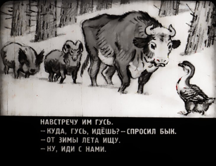 Кадр 5 диафильма «Зимовье зверей»