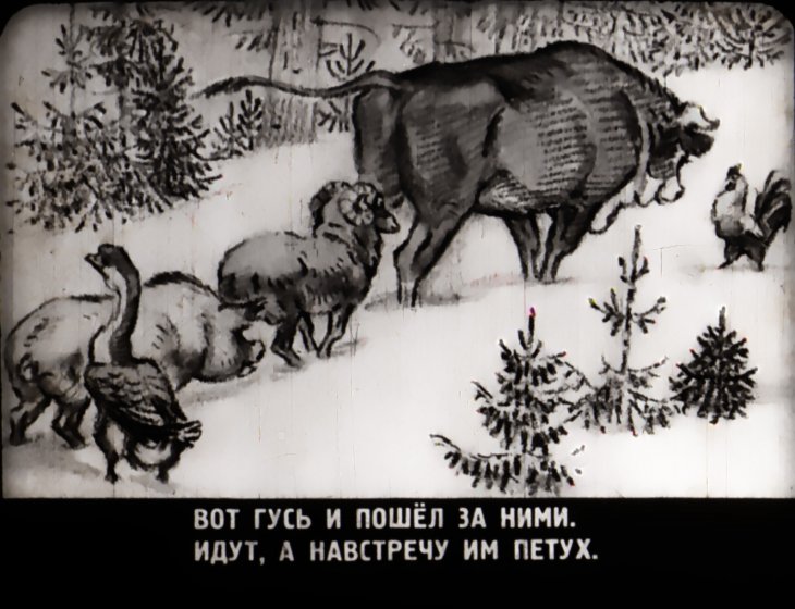 Кадр 6 диафильма «Зимовье зверей»