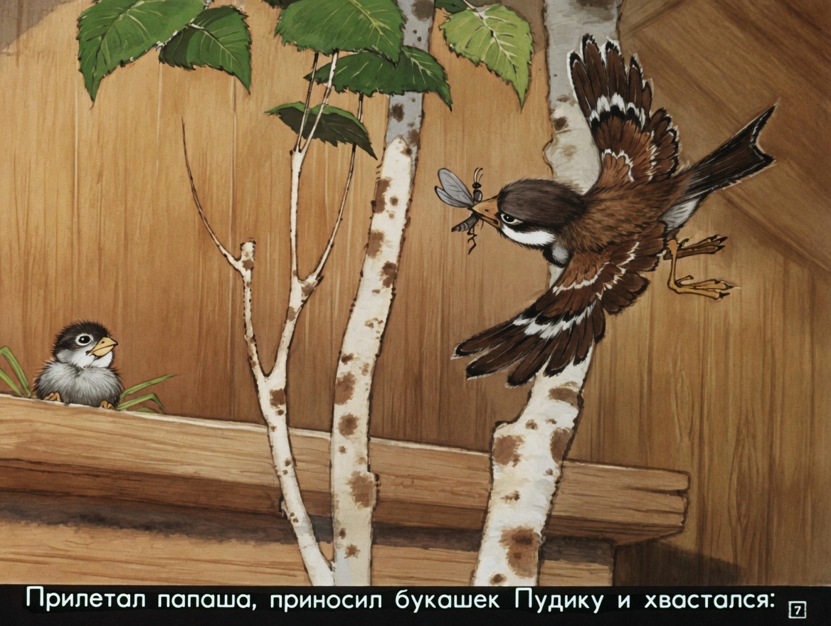 Кадр 6 диафильма «Воробьишко»