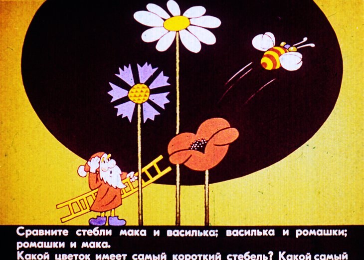 Кадр 4 диафильма «Цвет, размер и форма предмета»